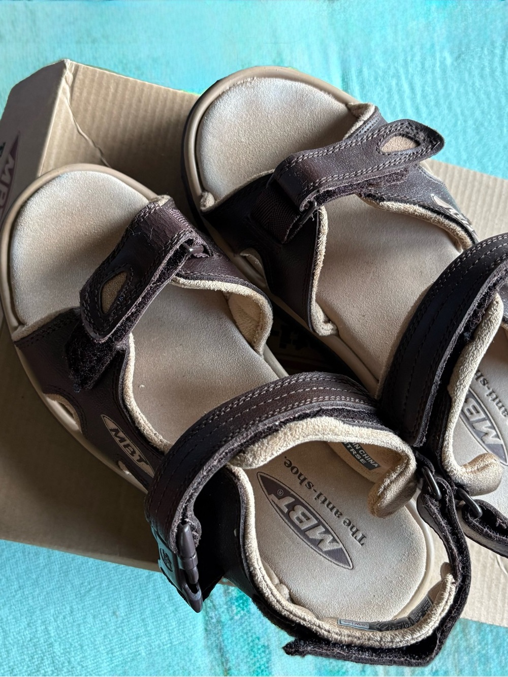 MBT Women’s Dark Brown Velcro Strap Sandals